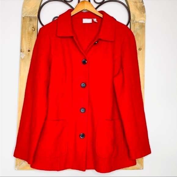 Chico’s red wool jacket EUC - Picture 1 of 9